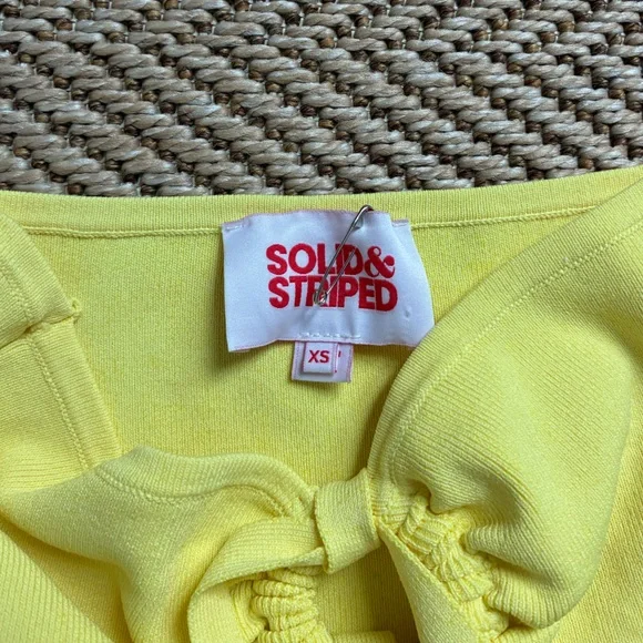 Solid and Striped Ariana Dress in Yellow - Picture 3 of 6